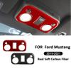 Carbon Fiber Car Roof Reading Light Panel Book Lamp Trim Frame Decoration Sticker For Ford Mustang 2015- Interior Parts