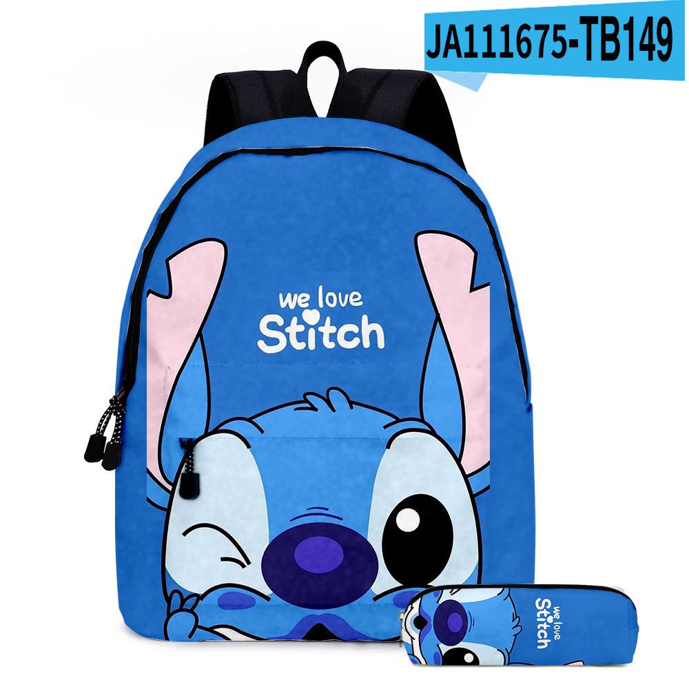 Stitc Cartoon Full Print Backpack Student Bag Pencil Case Two-Piece Set Children'S Backpack