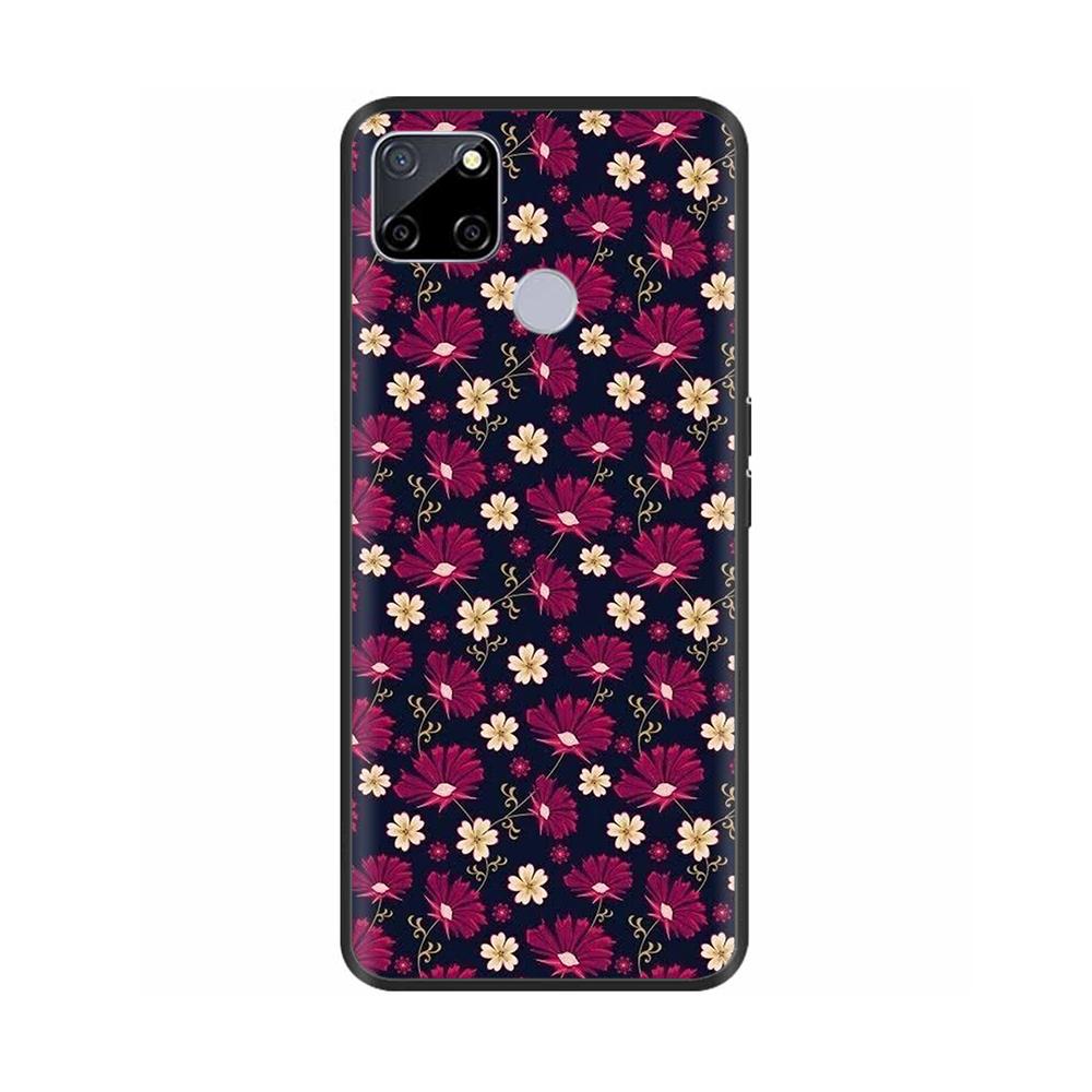 For Realme C25 Case C25s Soft Cute Cover for OPPO Realme C25Y C21Y Silicone Black TPU Phone Case For OPPO Realme C21 Flower Capa
