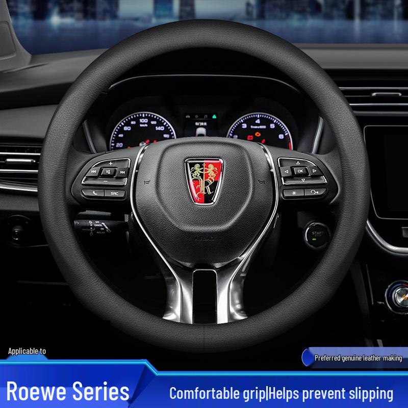 

Genuine Leather Steering Wheel Cover for Roewe RX5, I5, I6, RX8, RX3, ei5, ei6, 350 New Energy Leather for Roewe (with logo)