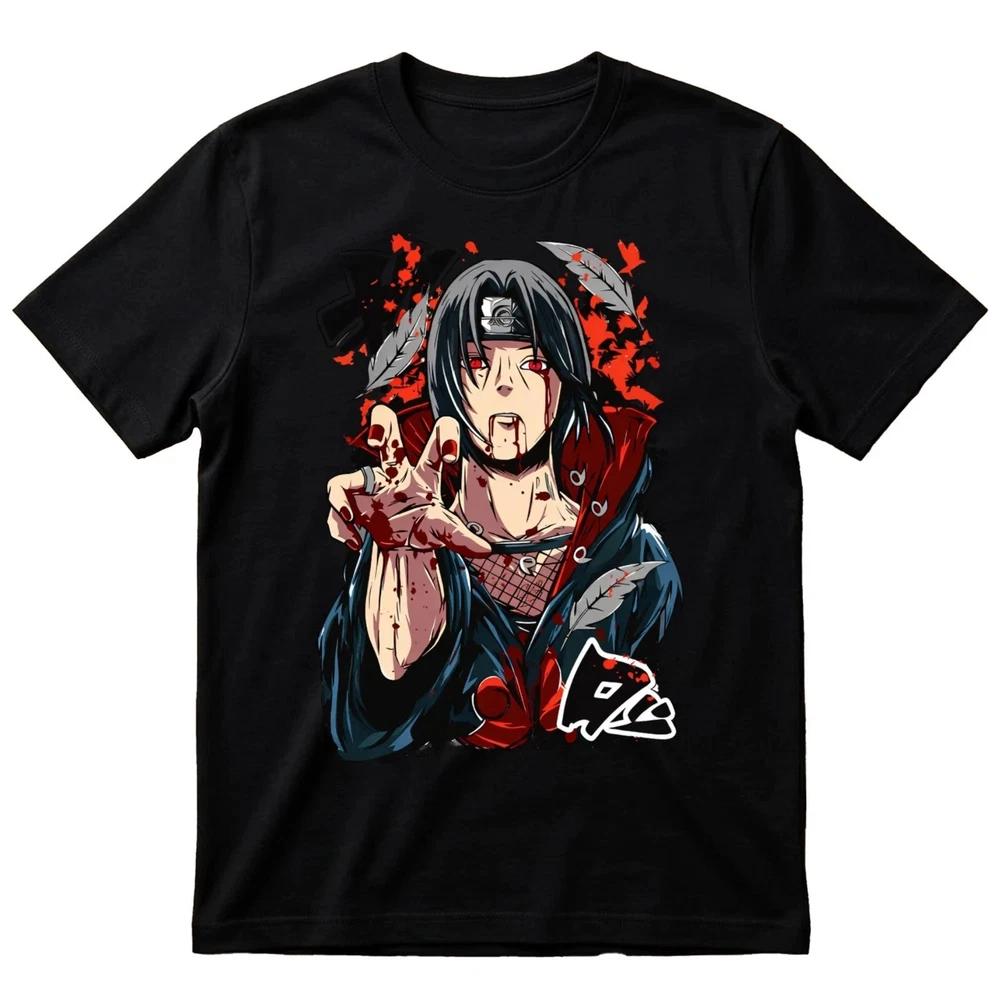 Itachi Uchiha Bloody Hand Crow Akatsuki TShirt Anime Graphic Tee Black S