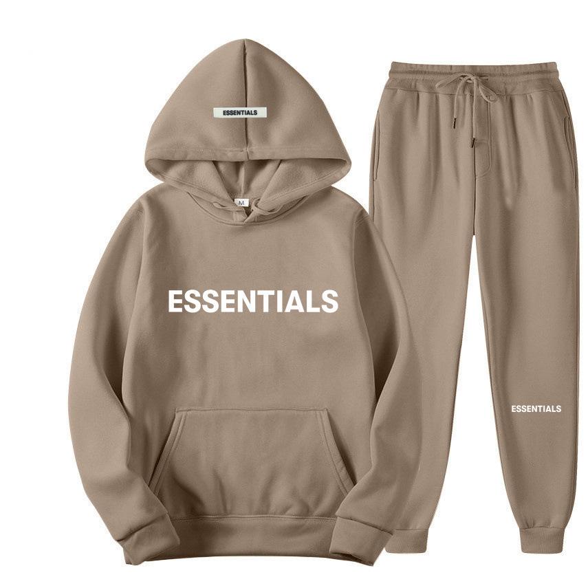 2024 Fear of God Essentials Unisex Hoodie Set - Doppelnähte, High Street Stil für Herbst/Winter