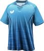 Butterfly Table Tennis Game Shirt, J.T.T.A (Japan Table Tennis Association) Approved, Unisex, Turquoise Blue (123), Size 3S, 46340