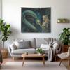 Eve Snake Apple Garden Eden Myth Wall Tapestry Dark Green Starry Sky Serpent Blonde Woman Fruit Oil Painting Bedroom Soft