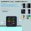 150W 6-in-1 Multi-port Fast Charger: 3 USB + 3 PD Ports, 5V 3.1A