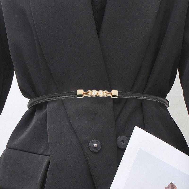 Adjustable Thin Waist Belt for Women Fashion Slimming Buckle Suit Dress Skirt Date and Office Use