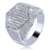 BAOSHINA Men's Ring Hip Hop Iced Out High Quality Micro Pave CZ Finger Ring Square Rings For Men