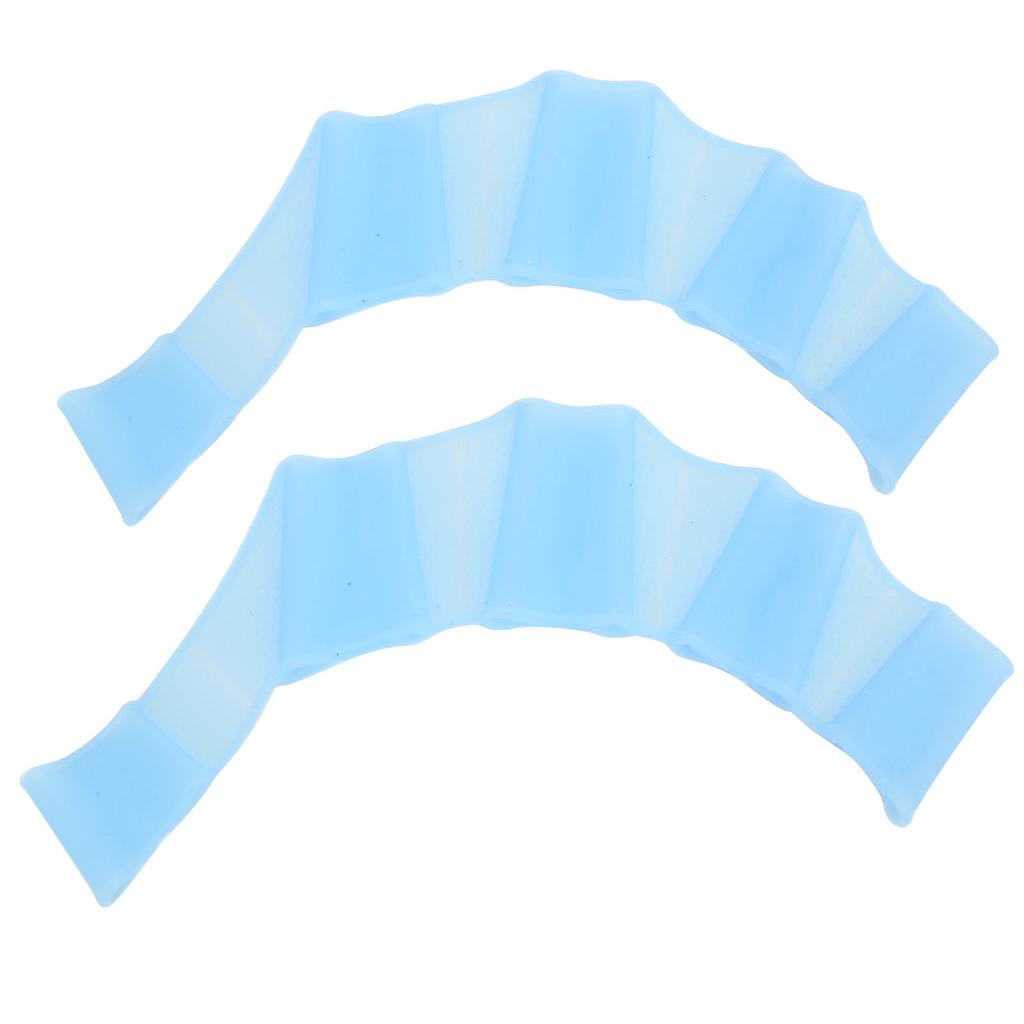 1 Pair Swimming Handcuffs Flippers Silicone Swimming Finger Webbed Gloves Swim Palm FingerBlue M