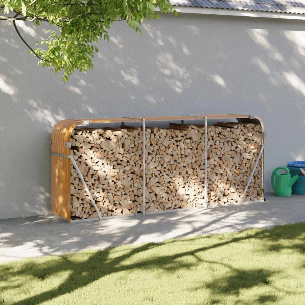 Vidaxl Holzständer, Hellbraun, 234X45X100 Cm, Verzinkter Stahl