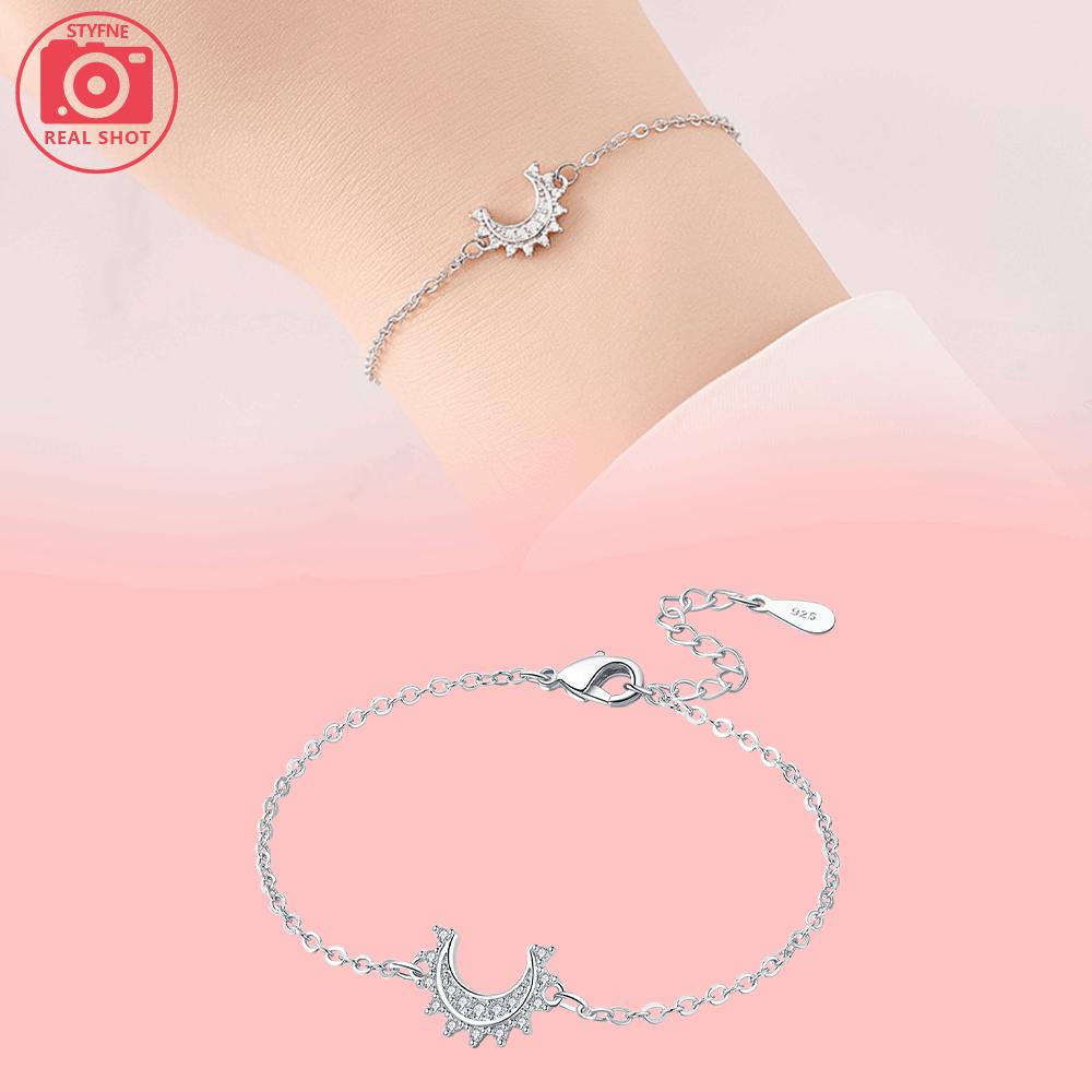 Original Copper Star Moon Bracelet Blue Zircon Galaxy Butterfly Bracelet Free Size Jewelry Anniversary Accessory Fine Gift