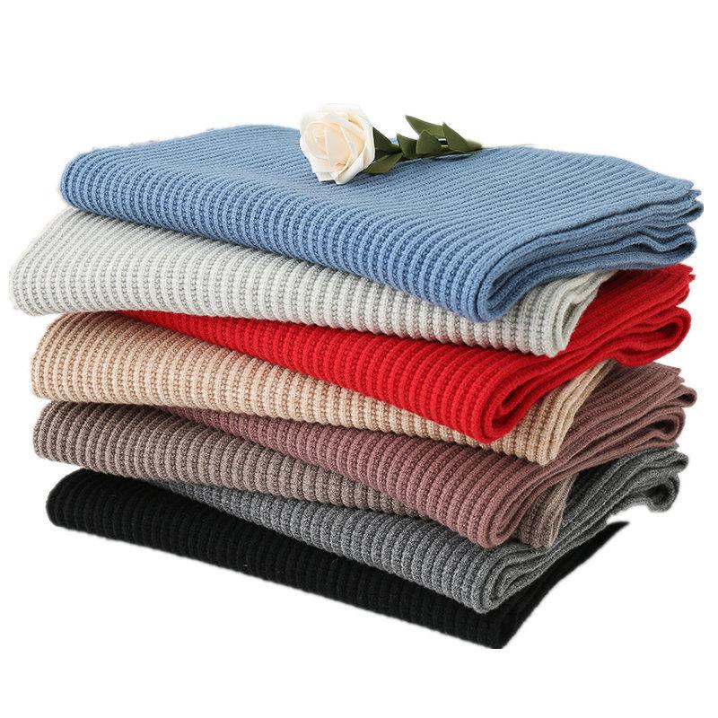 Korean version of autumn and winter new imitation cashmere scarf knitted double-sided striped corn pattern student female solid color shawl