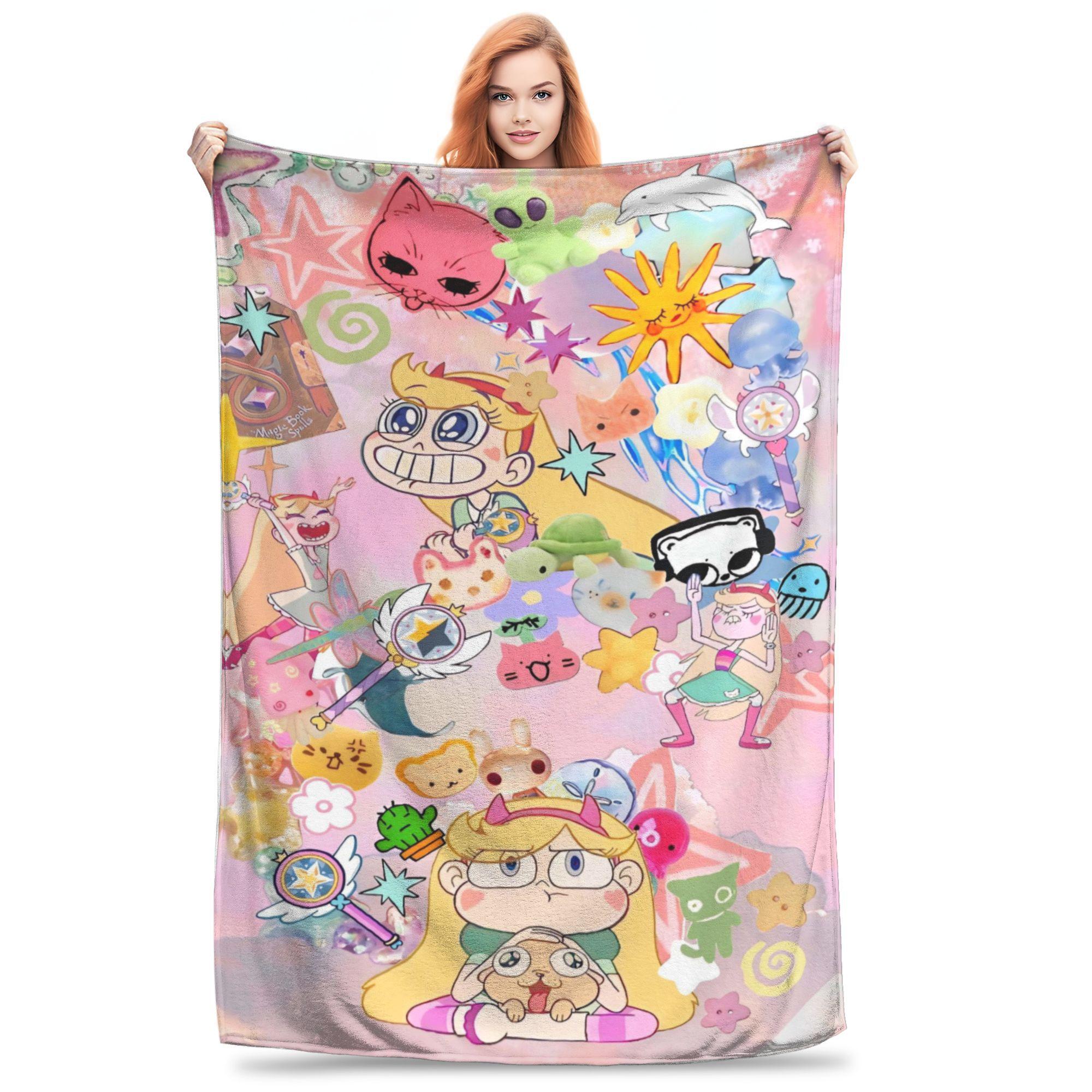 

Star vs the Forces of Evil Warm Soft Blanket Students Plush Throw Blanket Funny Bedroom Flannel Bedspread Sofa Bed Cover 30x40in