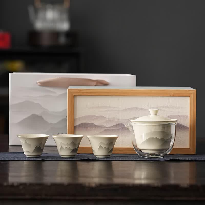 

Chuxiaojie Portable Ceramic Travel Tea Set