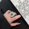 Luxury Women's Jewelry Set: Colored Gemstone Necklace, Simulated Emerald Earrings & Emerald Ring