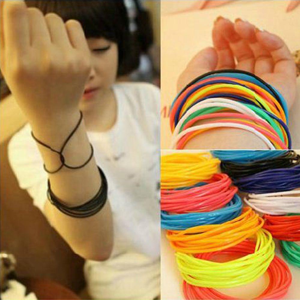 Men Jewelry Gift Wristband Bangles Silicone Bracelets Silicone Thin Bracelet Multicolor Bracelet