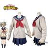 Halloween Rollenspiel My Hero Academia Cosplay Kostüm Anime Himiko Toga Himiko JK Uniform Pullover Mantel Perücke Kostüme