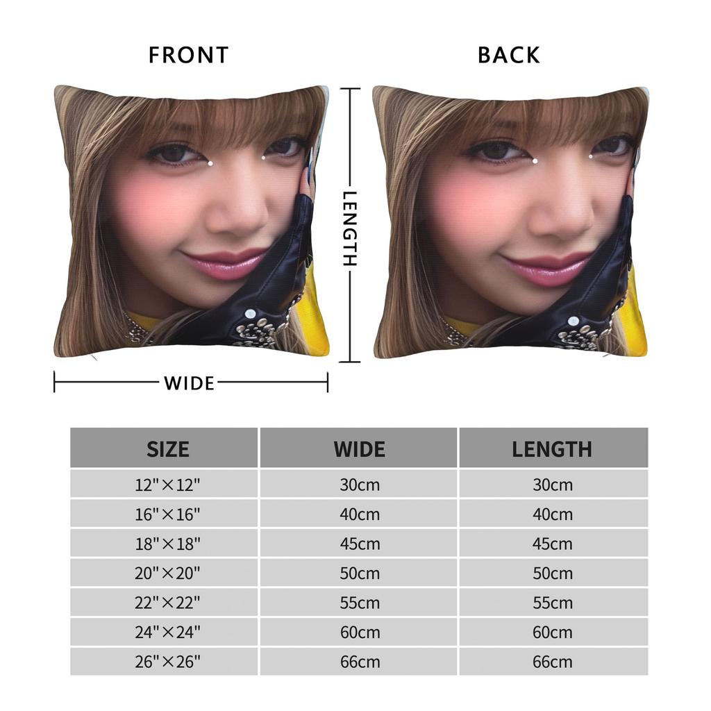 Kpop Cool Girl Lisa Pillow Cover Cute Funny Pillow Case For Sofa Bedroom Home Decor Comfy Pillowcases Gift