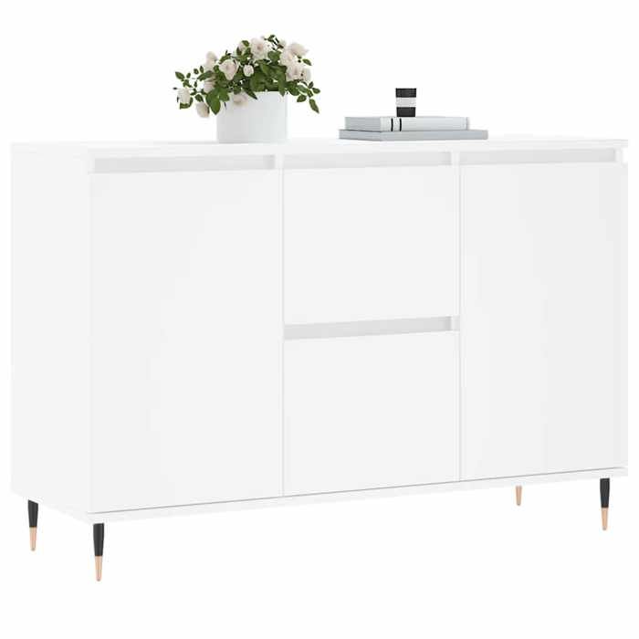 VidaXL Buffet, Armoire Latérale avec Pieds, Meuble de Rangement, Organisateur de Salon Salle de Séjour Intérieur, Blanc Bois 827196