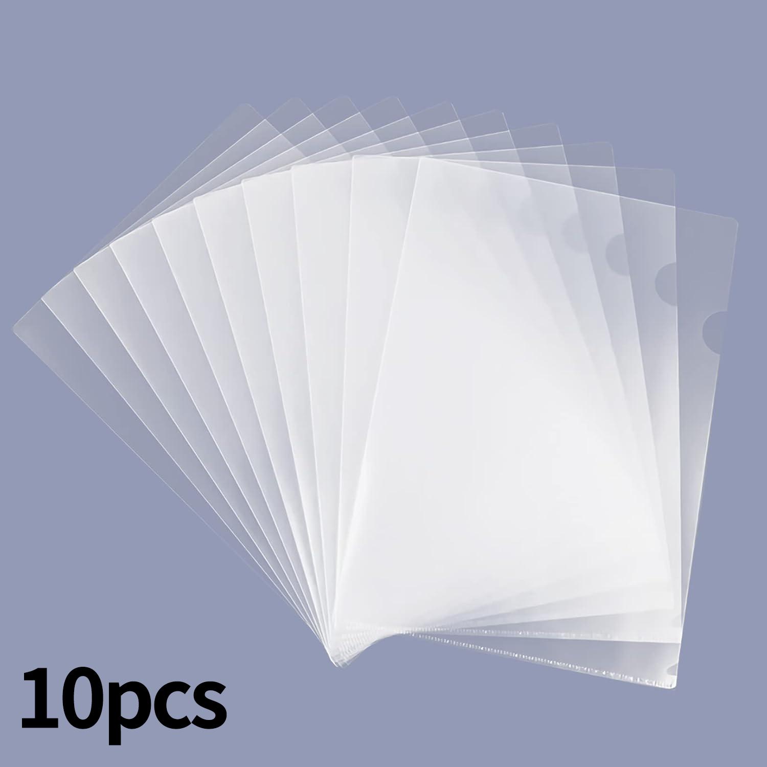 

10-100Pcs L-Type Plastic Clear Paper Sleeves Protector Resume File Jacket Folders Organizer in Transparent,Letter/A4 Size