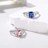 925 Sterling Silver High Quality  Luxury Sapphire Gemstone Topaz Promise Rings for Women  Jewelry  Party Wedding Engagement Gift