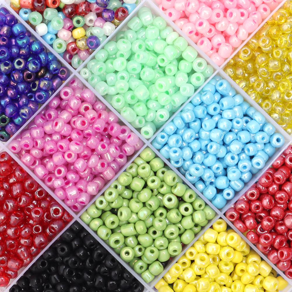 40g 4mm Glass Seed Beads Colorful Charm Czech Spacer Rice Beads For Handmade Bracelet Earring Making DIY Jewelry Accessorise