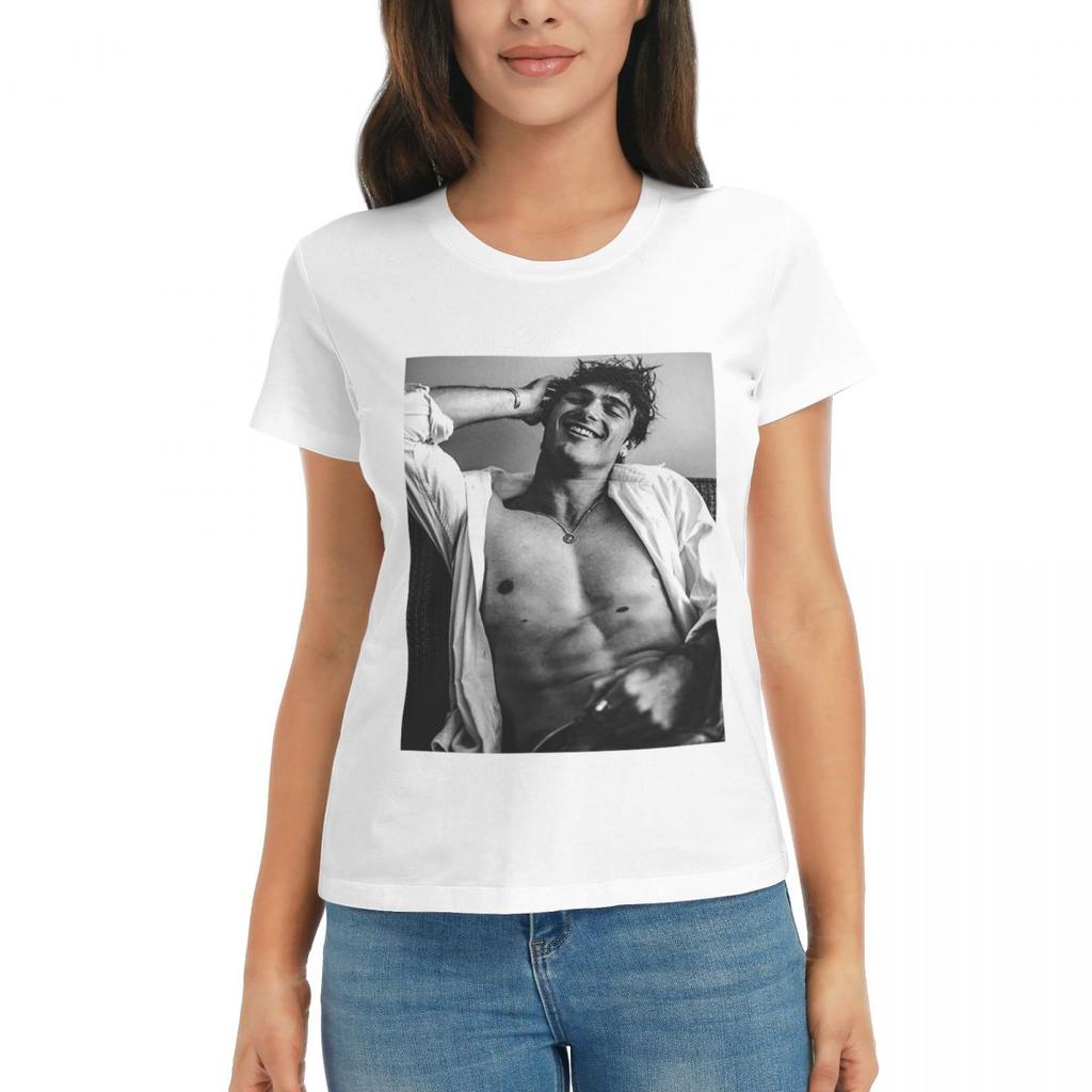 Women TShirt Jacob Elordi Australian Actor  Summer Short Sleeve Tees Crew Neck Cotton T Shirts Clothes Tops Streetwear