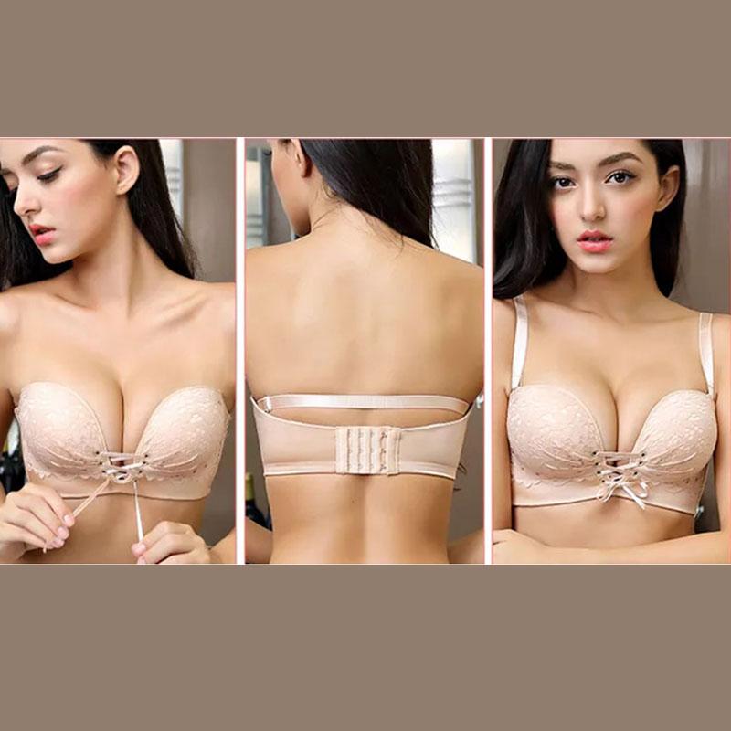უსახელო ბიუსტჰალტერი ქალებისთვის მაქმანებიანი უკარკასო დიდი ზომის ბრალეტი უნაკერო თეთრეული ფოლადის რგოლის გარეშე უხილავი ბიუსტჰალტერი ტოპი არასრიალებადი ბიუსტჰალტერები ტოპები