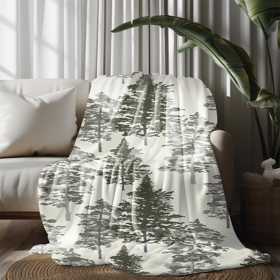 Tree Pattern Blanket Microfiber Flannel Cover Blanket Bedroom Living Room Sofa Soft And Comfortable Home Decoration