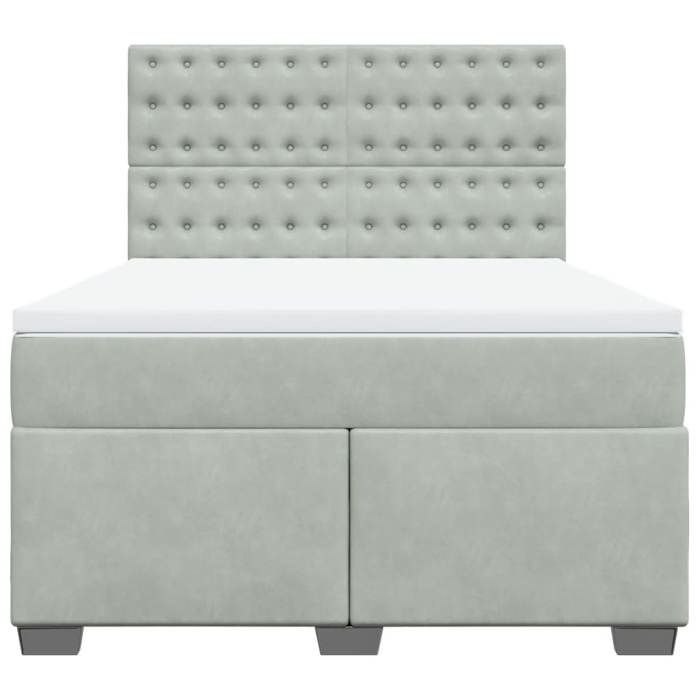 Maison Exclusive - Sommier à lattes de lit et matelas Gris clair 160x200cm Velours