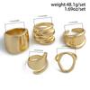DIEZI Exaggerated 6 Style Geometric Metal Rings For Women Men Fashion Punk Gold Silver Color Knuckle Joint Ring Set Jewelry