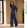 ELLASSAY 2025 Early Autumn Casual Wide-Leg Pleated Denim Pants