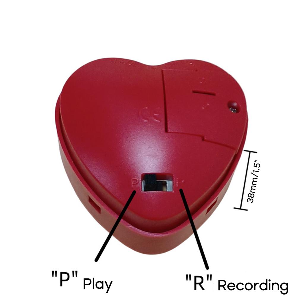 Portable Heart Shaped Voice Recorder for Stuffed Animal Recording Box for Plush Toy Easy To Use Press and Play Recorder