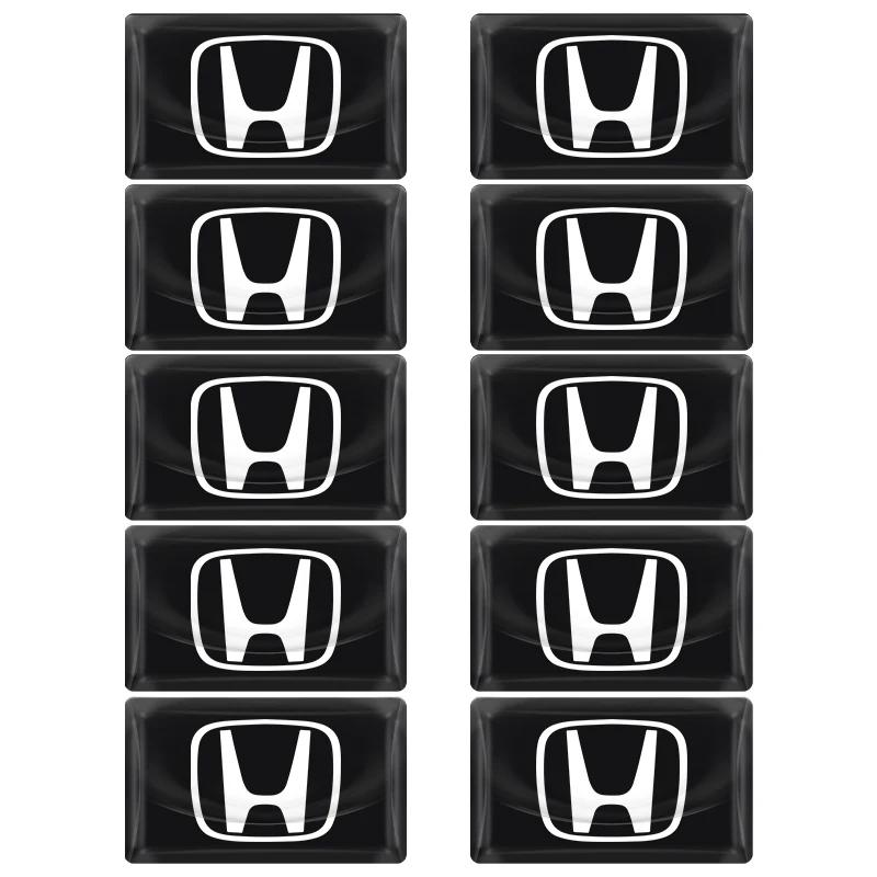 Car Hot 2025 5/10Pcs Carbon Fiber Steering Wheel Car Logo Emblem 3D Stickers for Honda Civic Accord CRV HRV Fit Jazz City Odysse