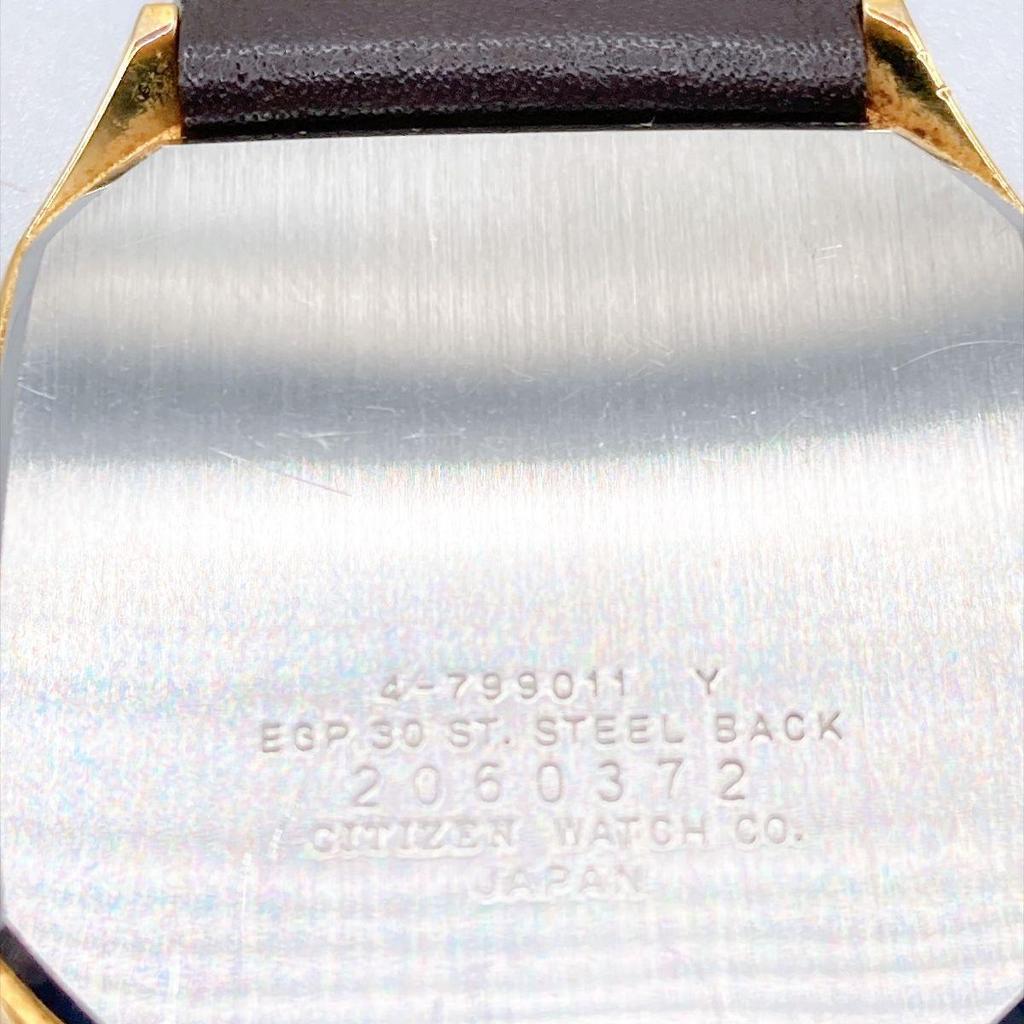 Used 627 CITIZEN EXCEED Men's Watch Quartz Square Battery Replaced