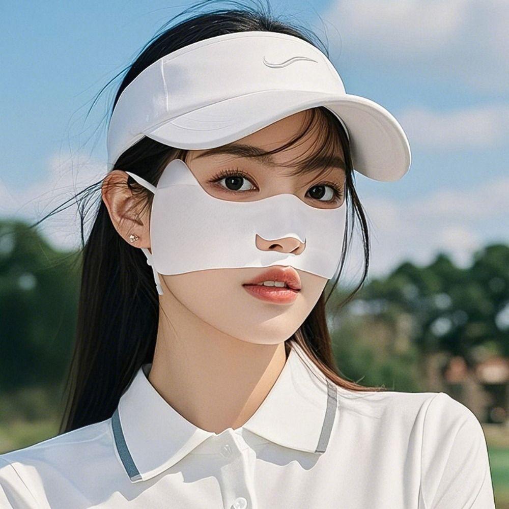 Thin Summer Face Cover Sunscreen Face Scarf Face Gini Mask Elastic Ice Silk Sunscreen Mask  Sports