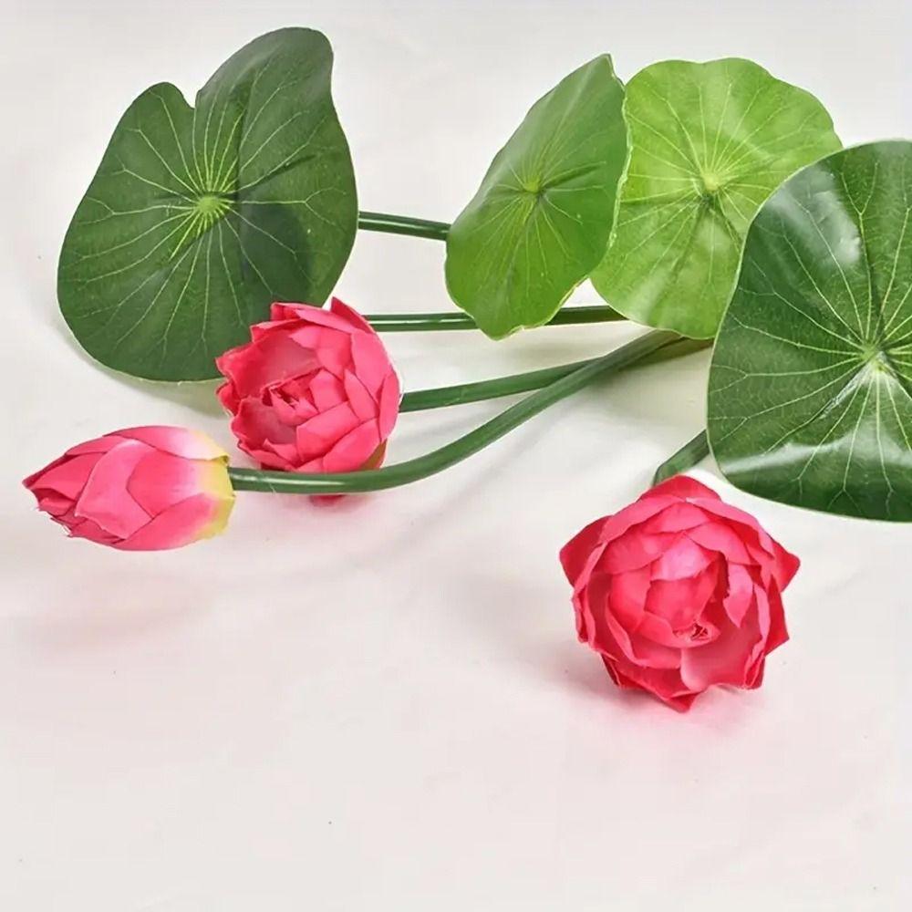 Vivid Simulation Lotus Leaf Pot Plastic Artificial Lotus Flower  Spring Home Office