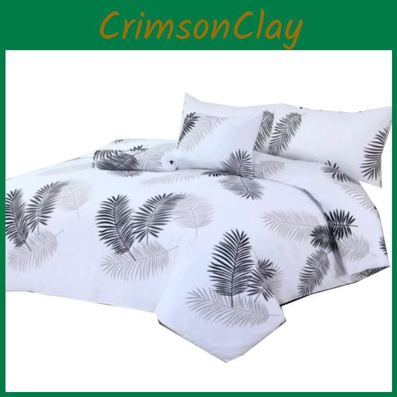 Design Leaf Print Duvet Cover Pillowcase Bedding 3 Piece Set Daily Use Bedroom