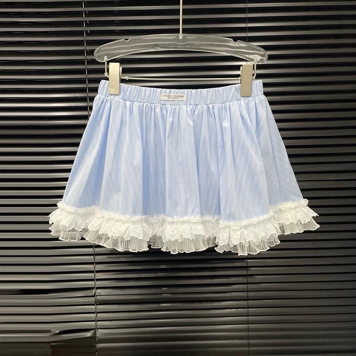 Spring 2026 Korean Lace Embroidery Two-Piece Polo Shirt Set: Women s Loose Striped Style S
