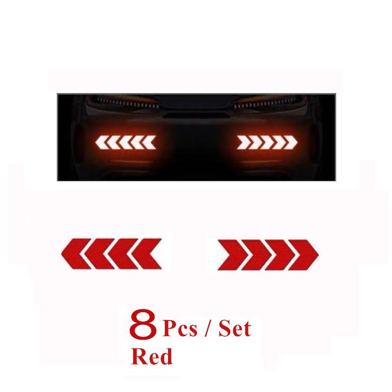 6/20 Stück Reflektierender Pfeilaufkleber für Autos Sicherheitswarnaufkleber für Auto Stoßstange Kofferraum Reflektor Gefahrenband Auto Styling Leuchtfolie