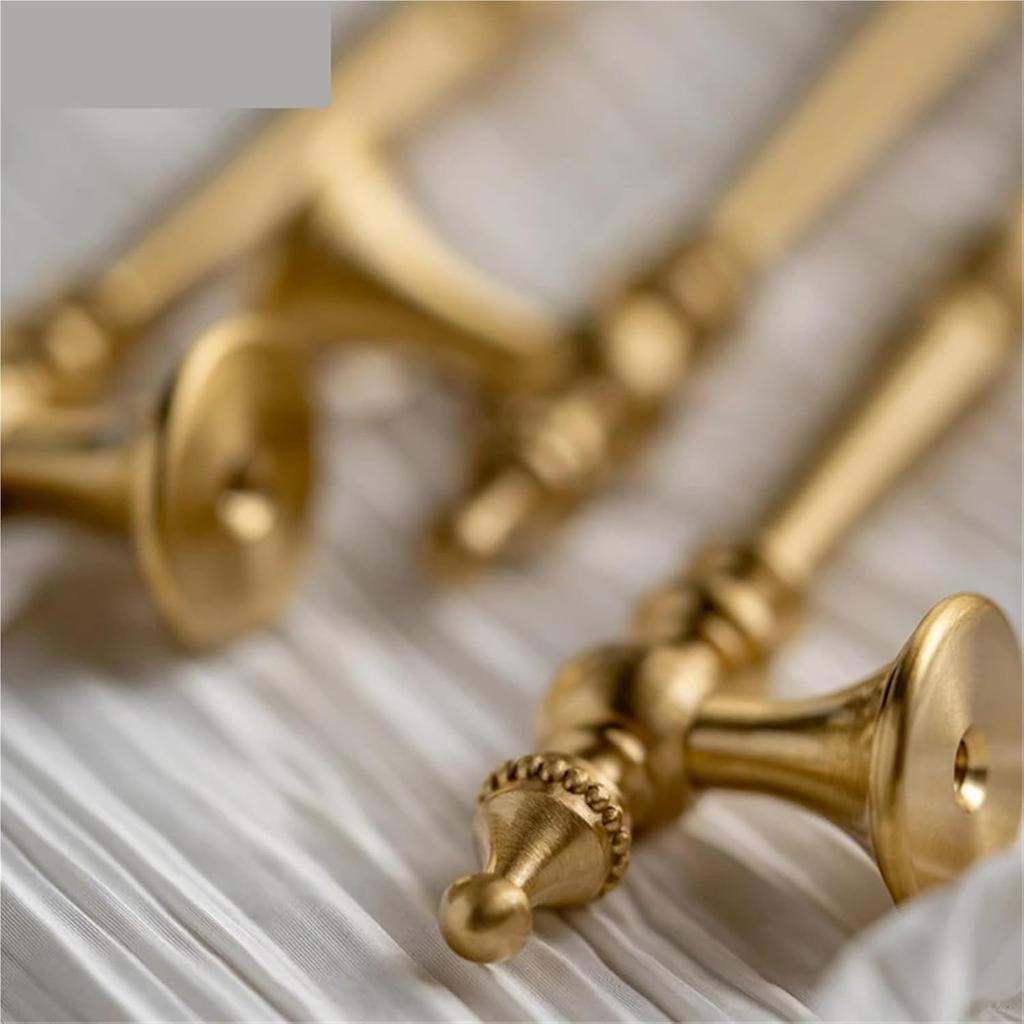 Cabinet Handle 2Pcs Solid Brass Kitchen Cabinet Handles Drawer Pulls T Bar Handles Knobs Wardrobe Furniture Handle Hardware Door Knocker(Hole 128mm)