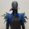 Feather Shrug Sjal Skulder Wrap Kapp Myk Justerbar Retro Gothic Collar Cosplay Party Kroppsscene Performance Fake Collar Dancer Costume