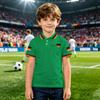 Children's Polo Shirt with Football Inspired Print for Boys Short Sleeve Breathable Cotton Fabric Classic Fit
