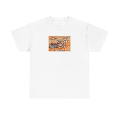 Route 66 America's Mail Street, Motorcycle 5000 Unisex Heavy Cotton Tshirt Tops Tee