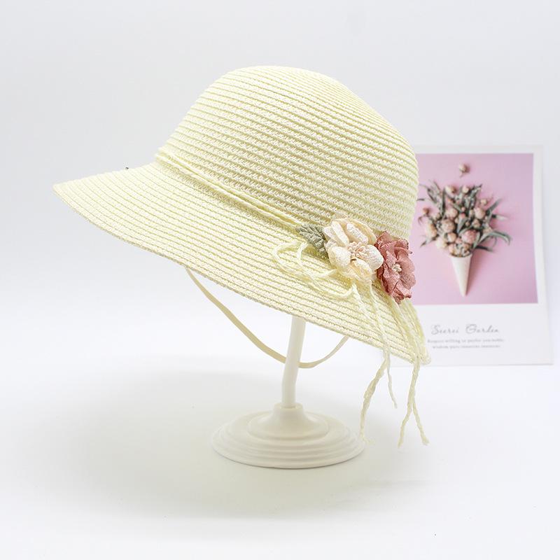 2020 Summer Parent-Child Straw Hat, Handmade Straw Visor Girl Flower Sun Hat