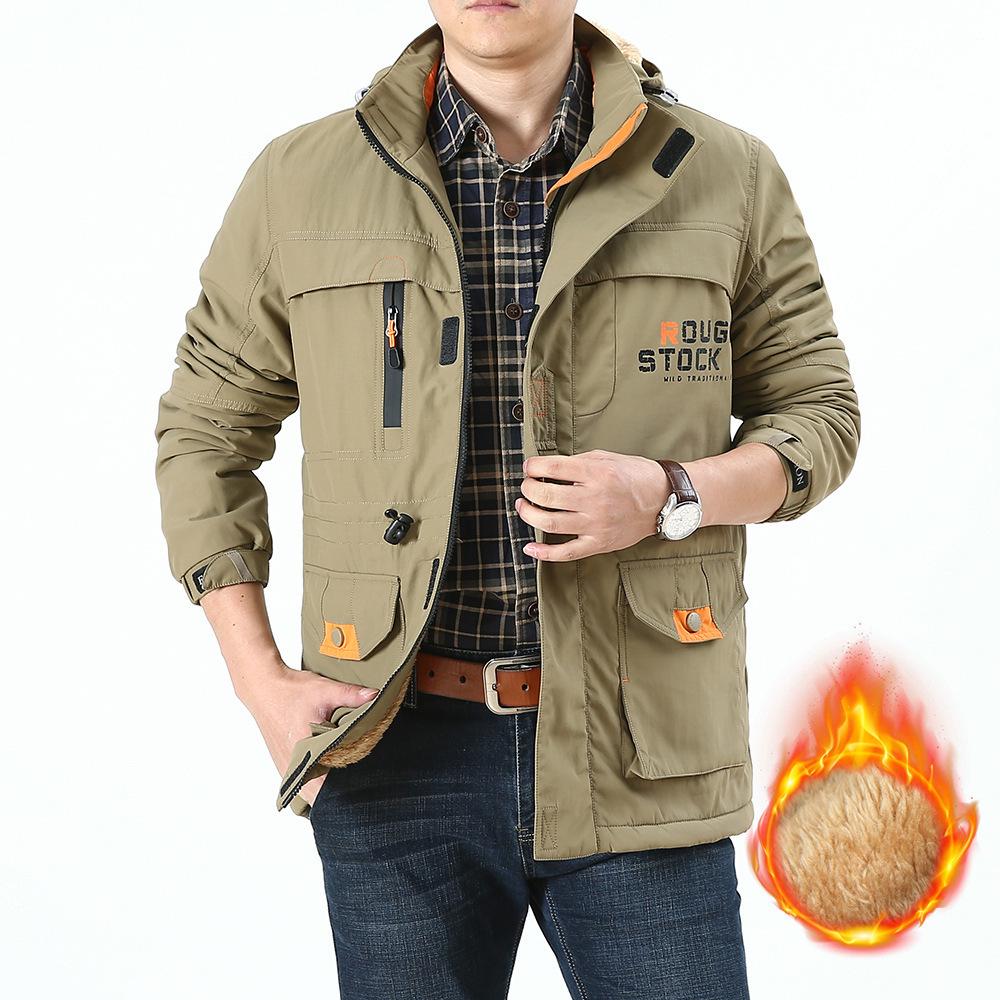 Autumn And Winter Jacket Men 'S Casual Outdoor Waterproof Breathable Plus Velvet Jacket Jacket Men