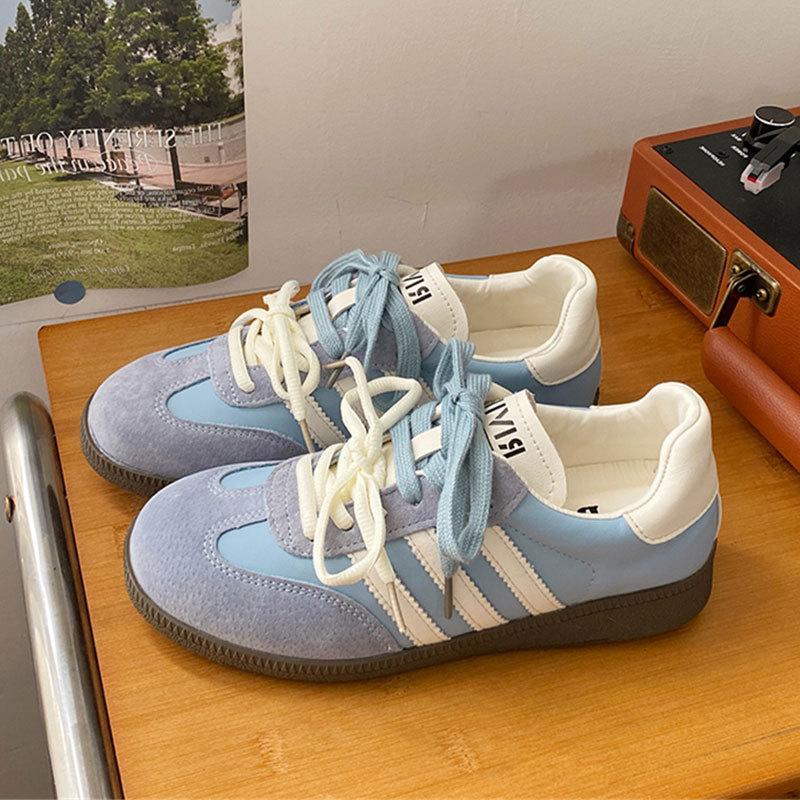 Flat-bottomed Sports Board Shoes Versatile Casual Forrest Gump Shoes Women's 2025 New Korean Version Hong Kong Style Retro Design German Training Shoe
