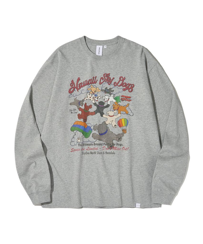 URBANDTYPE Sky Dog Long Sleeve T-Shirt_Melange Gray
