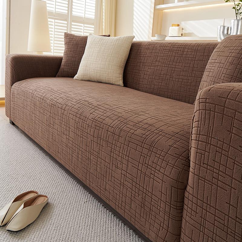 New High End Polar Fleece Sofa Cover Fixed Anti Slip Elastic Sofa Cover All Inclusive Universal Set