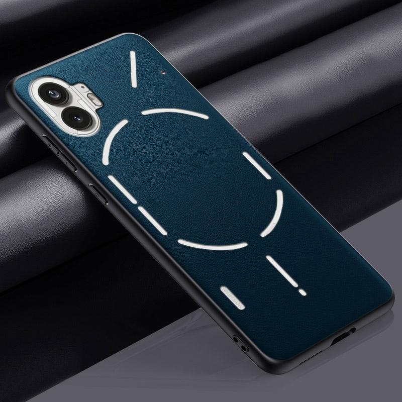 Luxuriöse PU-Lederhülle für Nothing Phone 1 One Rückseite Matte Silikon Vollschutz Handyhülle für Nothing Phone1 5G Coque