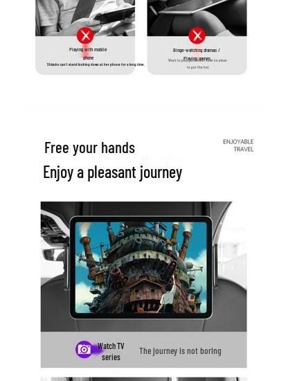 Bolishen Car Rear Seat Headrest Phone Holder - Foldable Clip-on Support